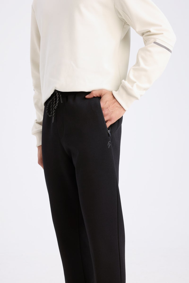 DeFacto Black Man DeFactoFit Slim Fit Slim Fit Zip-Up Basic Jogger Sweatpants Casual - Image 5